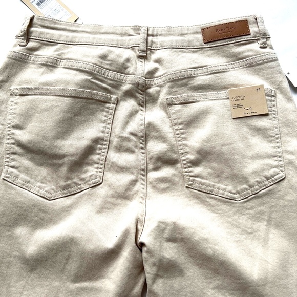PART TWO Jeans Light Tan Ankle Pants High Waist Straight Leg Size 35"  New NWT - Picture 6 of 10